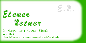 elemer metner business card